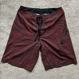 Champion Red and Black Geometric Board Shorts Swim